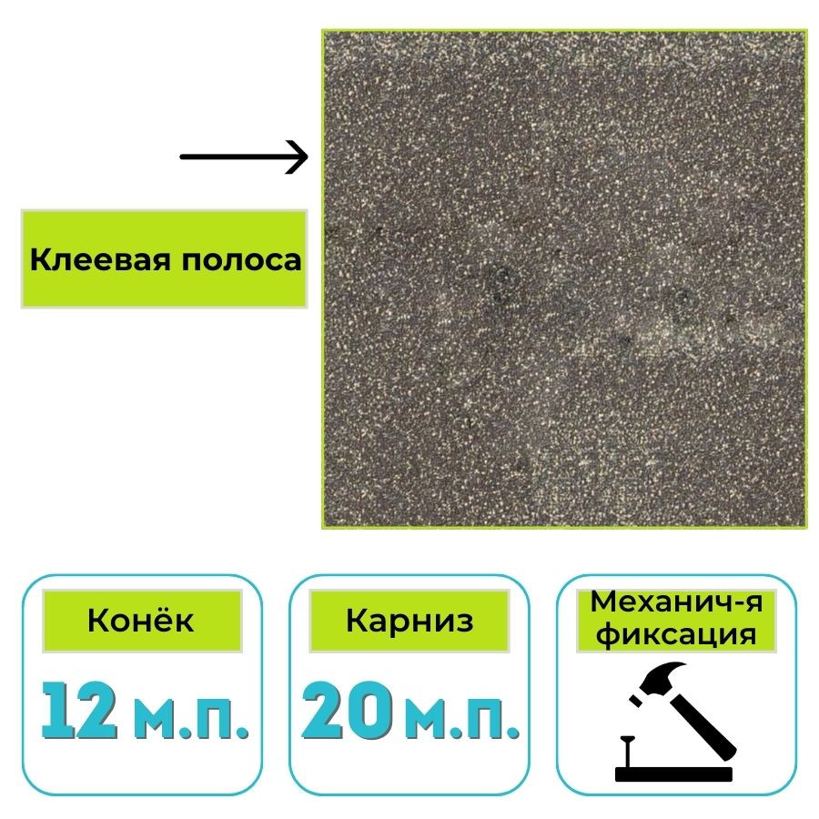 Коньково-карнизная черепица Технониколь Shinglas Атлантика, Мадейра 5 м²