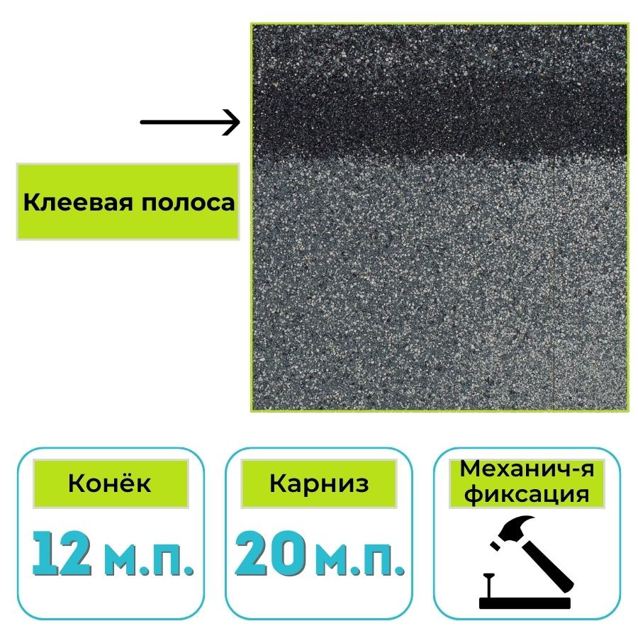 Коньково-карнизная черепица Технониколь Shinglas Вестерн, Ниагара 5 м²