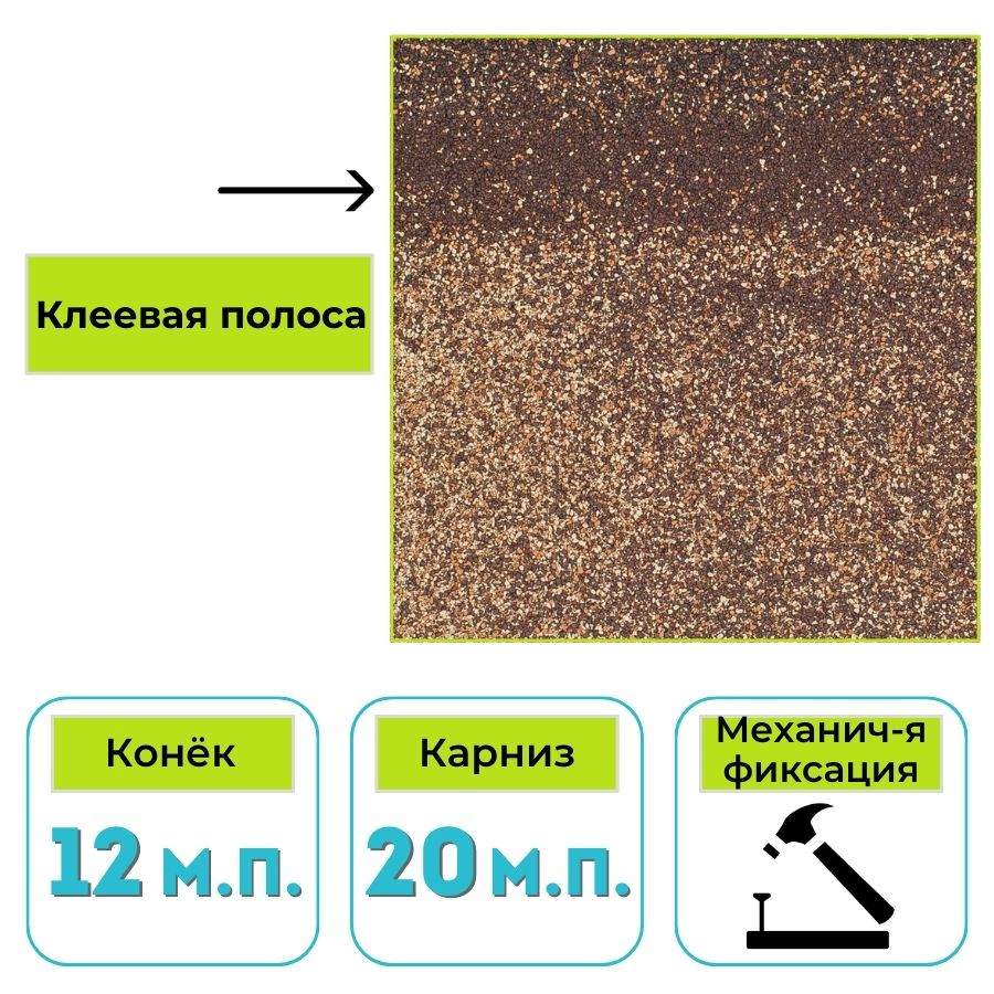 Коньково-карнизная черепица Технониколь Shinglas Комфорт, Болеро, терракота 5 м²