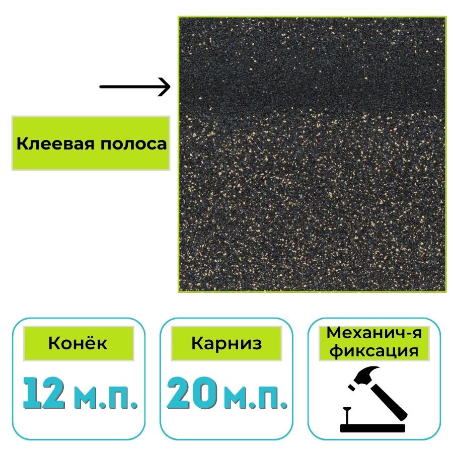 Коньково-карнизная черепица Технониколь Shinglas Ранчо, Блюз, махагон 5 м²