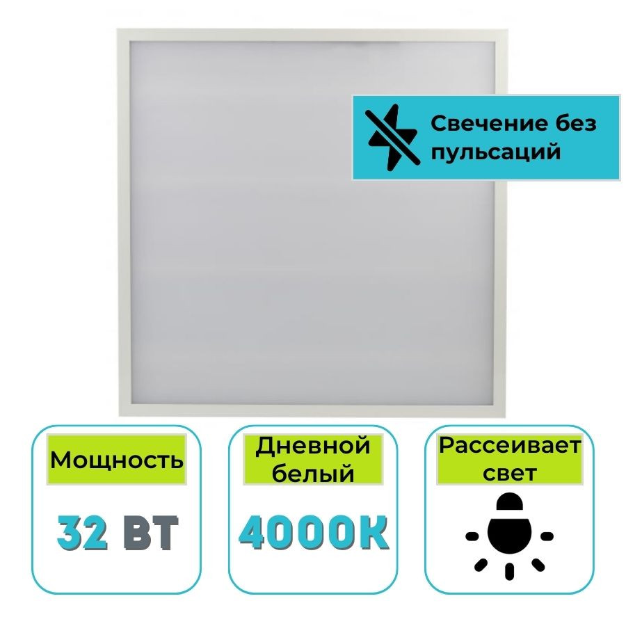 Светильник (панель) светодиодный потолочный встраиваемый ЭРА SPO-930-3-40K-032 32Вт 4000К IP54 матовый