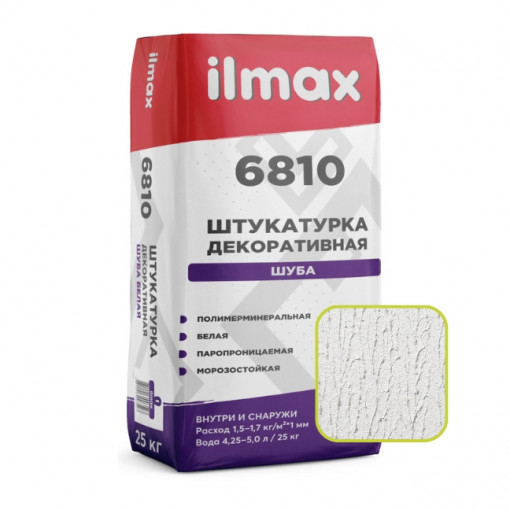 Штукатурка ilmax 6810 cemplaster Шуба 1,2 мм белая 25 кг