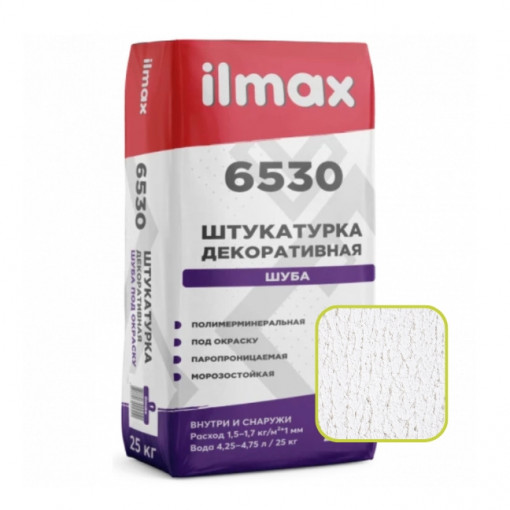 Штукатурка ilmax 6530 Шуба белая 1,0 мм 25 кг