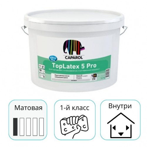 Краска Caparol TopLatex 5 Pro База 1 белая 2,5 л