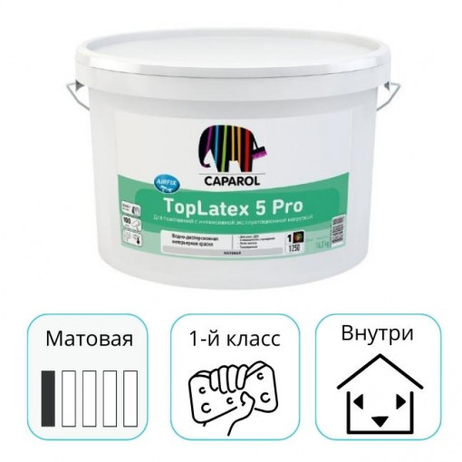 Краска Caparol TopLatex 5 Pro База 1 белая 2,5 л