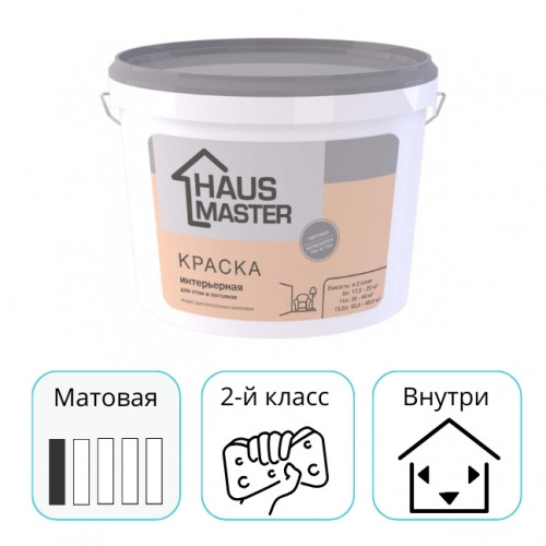 Краска MAV Haus Master интерьерная белая матовая 13,2 л 1