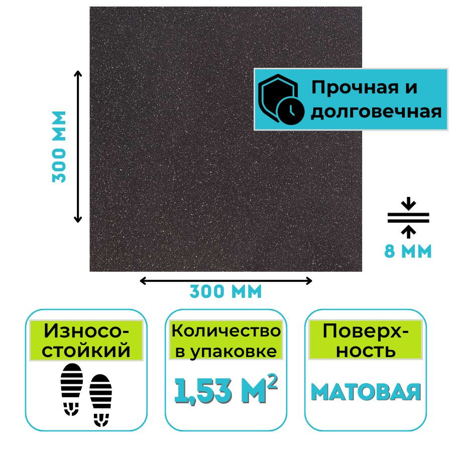 Плитка из керамогранита ГРЕС 300х300 Estima ST10 чёрный 1,53 м2