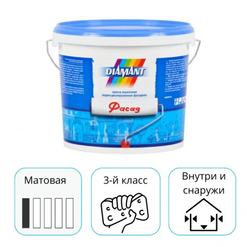 Краска Диамант Фасад белая 5 л