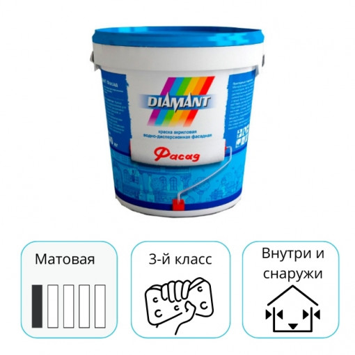 Краска Диамант Фасад белая 0,9 л