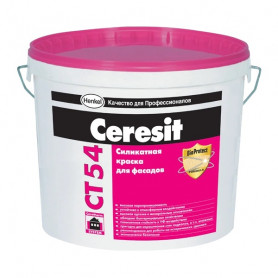 Краска фасадная силикатная Ceresit CT 54 белая 15 л
