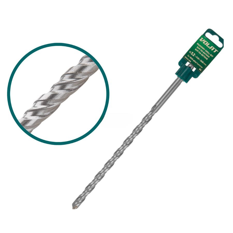 Бур (сверло) 12х210х260 мм SDS-plus S4 ВОЛАТ (82112-260)