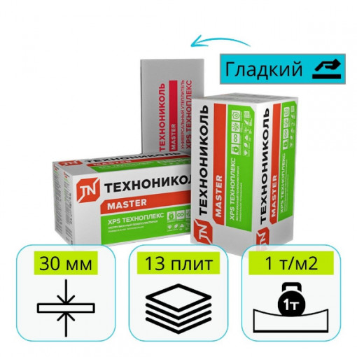 Пенополистирол ТехноНИКОЛЬ Техноплекс 1180х580х30 мм