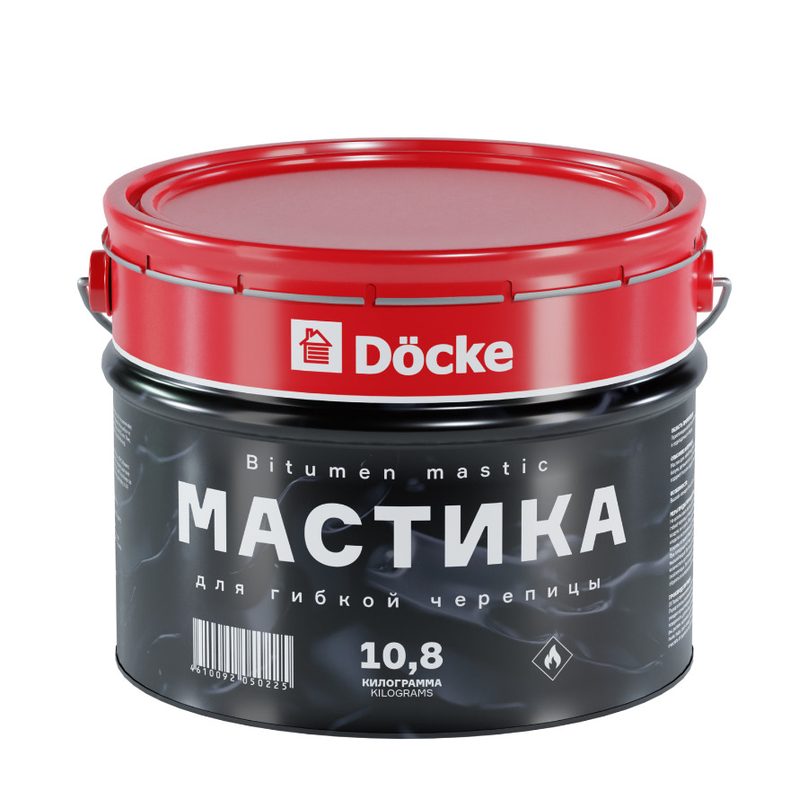 Мастика битумная кровельная Docke (Деке) для гибкой черепицы 10,8 кг