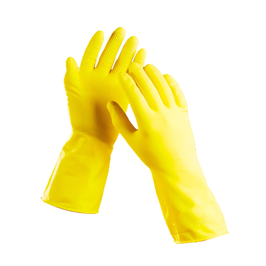 Перчатки хозяйственные латексные ЛОТОС L (резиновые) желтые