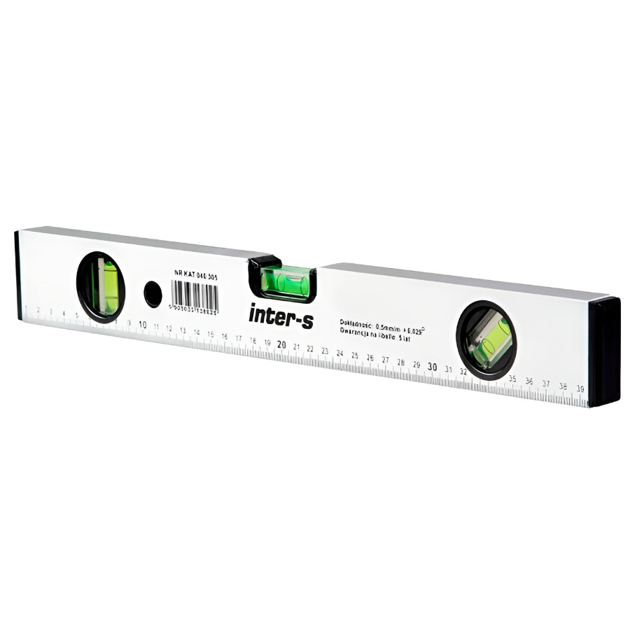 Уровень строительный магнитный Inter-S 1,5 м 3 глазка (040319)