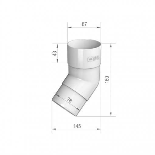 Колено трубы 135° Технониколь ПВХ 125/82, белое
