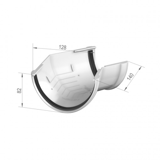 Угол желоба 135° Технониколь ПВХ 125/82, темно-коричневый