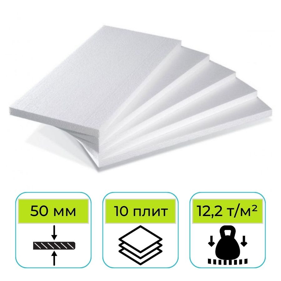 Пенопласт ППТ-20 Н-А-Р 1000х500х50 мм Стройпласт