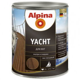 Лак алкидный Alpina для яхт (Alpina Yacht) глянцевый прозрачный 0,75 л