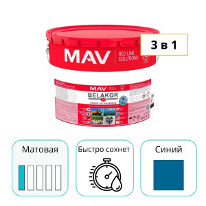 Грунт-эмаль MAV BELAKOR 15 синий 10 л прямо по ржавчине 3 в 1