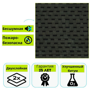 Многослойная черепица Технониколь Shinglas Фазенда, зеленый 2,6 м²