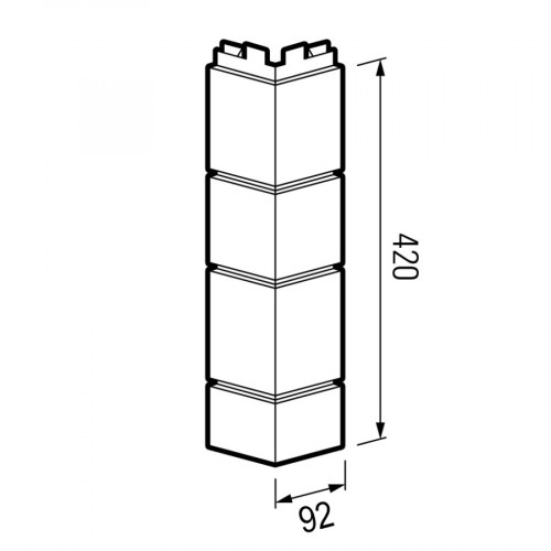 Угол наружный для фасадных панелей Технониколь Оптима Песчаник слоновая кость 2