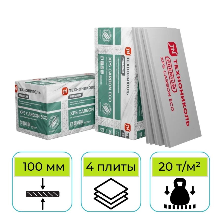Пенополистирол ТехноНИКОЛЬ Carbon Eco ТВ 1180х580х100 мм