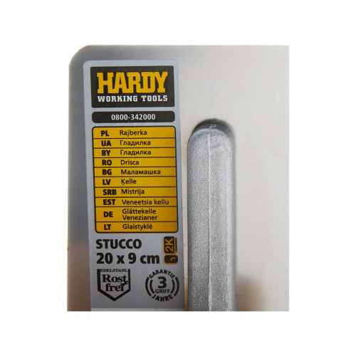 Гладилка нержавеющая 200 х 90 мм HARDY Stucco закругленная 4