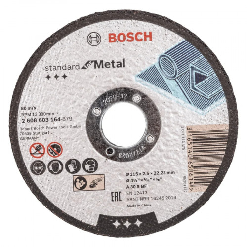 Круг отрезной по металлу 115х2,5х22,2 мм Standard Bosch 1