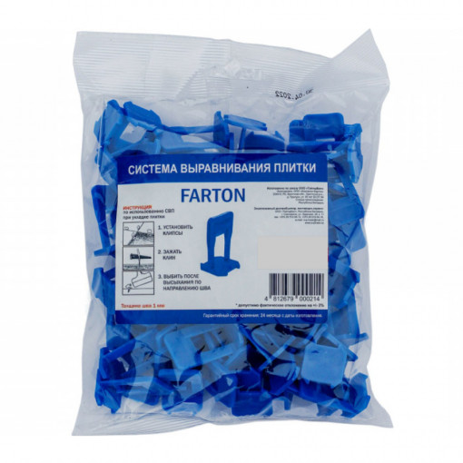 Клипсы системы выравнивания плитки Farton 1 мм 150 шт