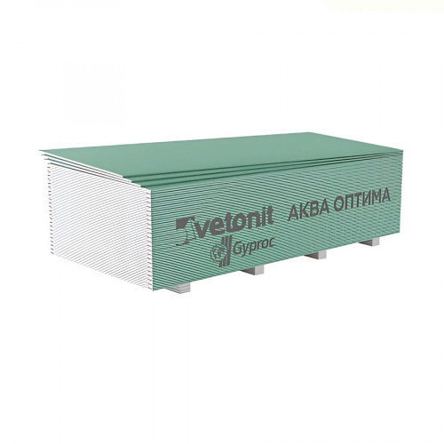 Гипсокартон 2500х1200х12,5 мм влагостойкий Vetonit (Gyproc) Aqua Optima 9