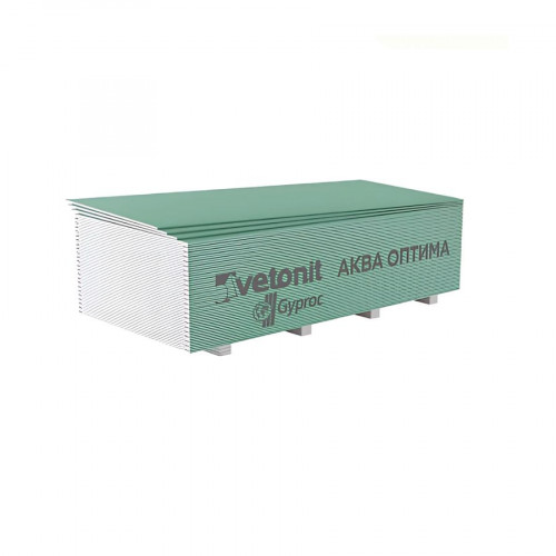Гипсокартон 2700х1200х12,5 мм влагостойкий Vetonit (Gyproc) Aqua Optima 2