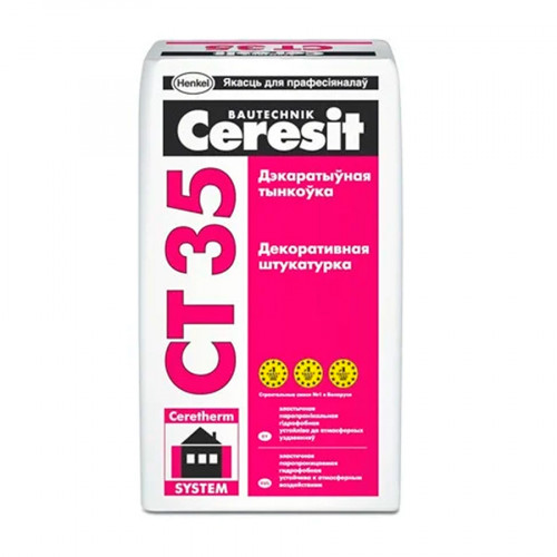 Штукатурка Ceresit СТ 35 Короед белая 3,5 мм 25 кг 2