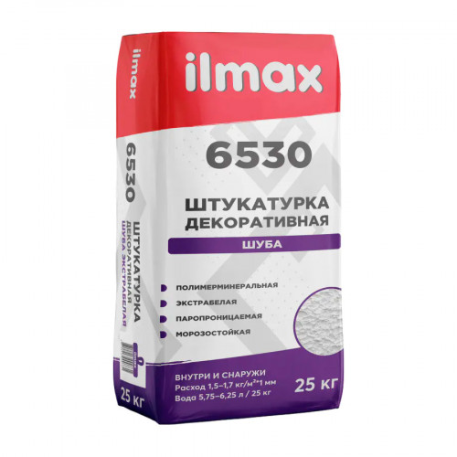 Штукатурка ilmax 6530 Шуба белая 1,0 мм 25 кг 2