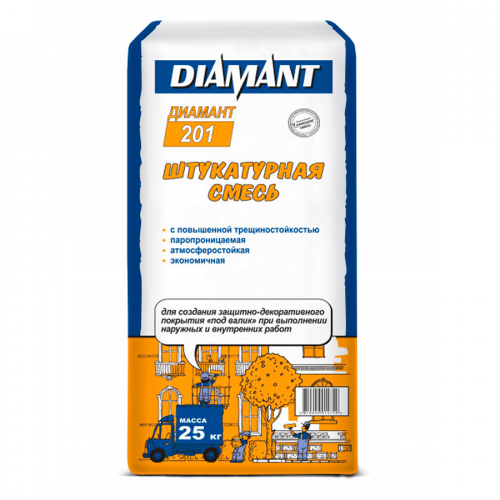 Штукатурка Диамант 201 Под валик 2 мм 25 кг 2