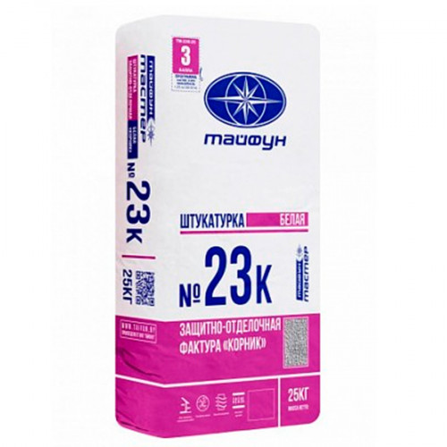 Штукатурка Тайфун Мастер №23к-1 Корник 1 мм белая 25 кг 2