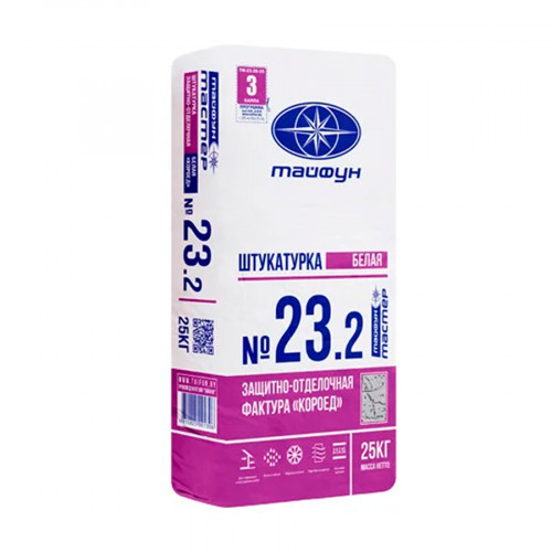 Штукатурка Тайфун Мастер №23.2 Короед 2 мм белая 25 кг 2