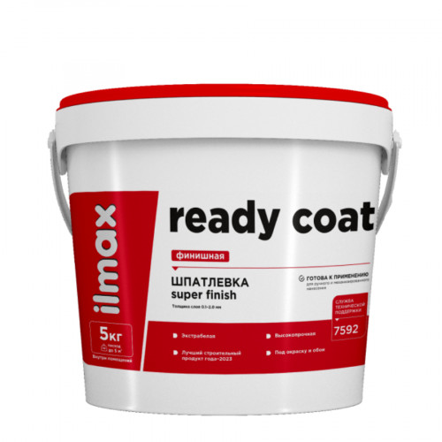 Шпатлевка финишная ilmax ready coat белая 5 кг 2