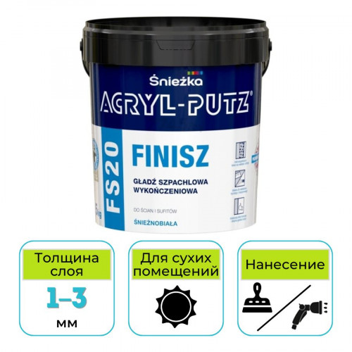 Шпатлевка готовая финишная Sniezka Acryl Putz FS20 1,5 кг 1