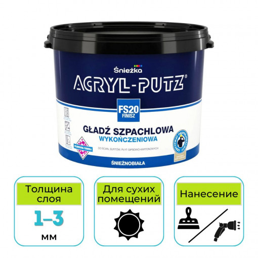 Шпатлевка готовая финишная Sniezka Acryl Putz FS20 8 кг