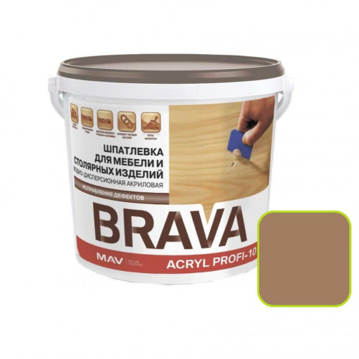 Шпатлевка MAV BRAVA ACRYL PROFI-10 дуб 20 л для мебели и столярных изделий