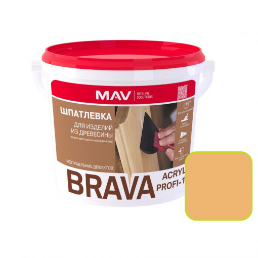 Шпатлевка MAV BRAVA ACRYL PROFI-1 сосна 11 л для изделий из древесины