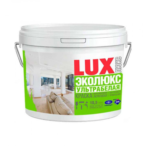 Краска акриловая ЭКО Lux белая 4,5 кг 2