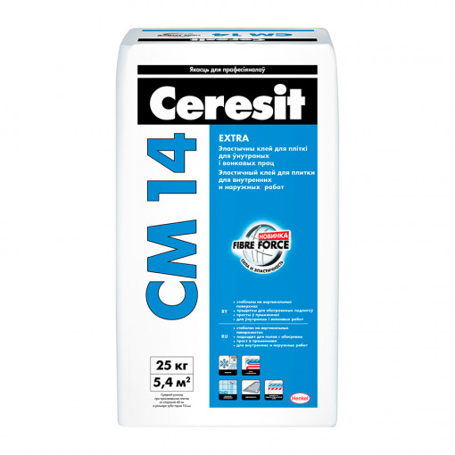 Клей для плитки эластичный Ceresit CM 14 25 кг