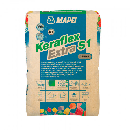 Клей для плитки высокоэластичный MAPEI KERAFLEX MAXI S1 (Мапей Керафлекс) 25 кг 2