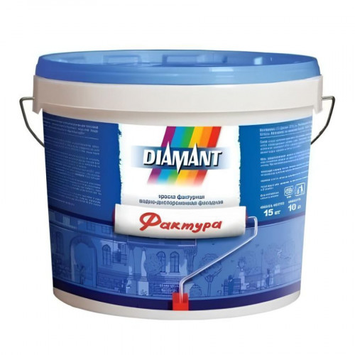 Краска акриловая Диамант Фактура База 1 белая 10 л 1