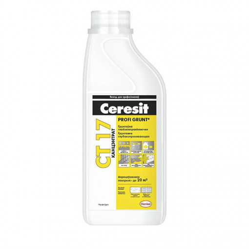 Грунтовка-концентрат Ceresit CT 17 Profi Grunt желтая (1:1) 1 л