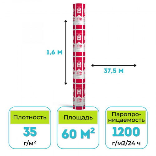 Ветро-влагозащитная пленка ДАЧА А Технониколь 60 м2 1