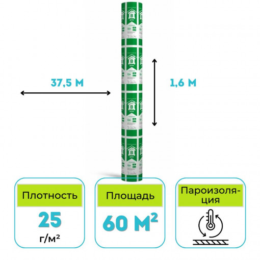 Пароизоляционная кровельная пленка Технониколь ДАЧА В 60 м2