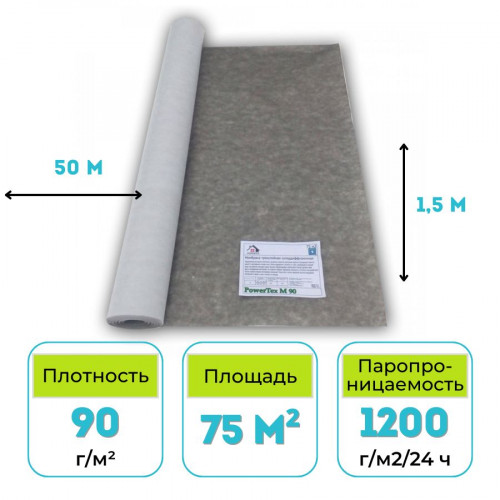 Мембрана супердиффузионная Powertex М90 75 м2 1